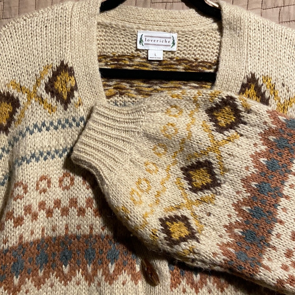 Love Riche Cardigan oversized sweater Sz L